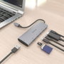 AISENS USB-C Dock 7 en 1 con HDMI 4K y puertos de 10 Gbps, Gris